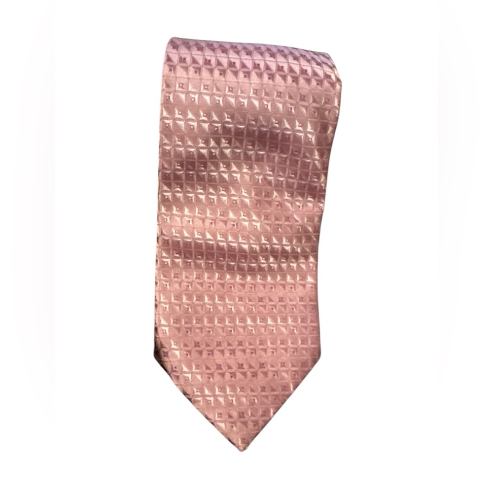 FASCINO Polyester Pink Tie With Micro Detailing Across The Tie Mens Fashion